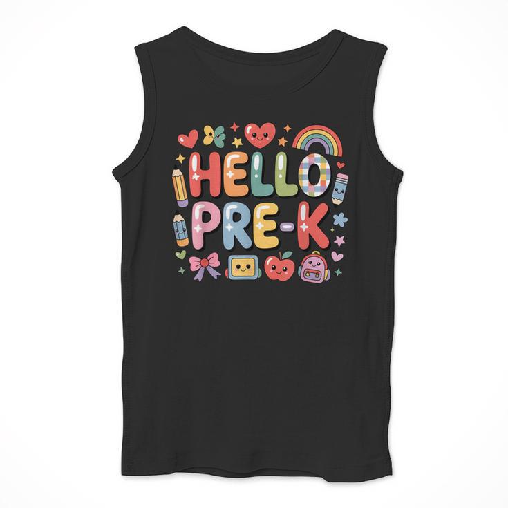 Hello Pre-K Back To School Teacher Student Fun Graphic Tee Men Tank Top, funny design Hello Pre-K Back To School Teacher Student Fun Graphic Tee Men Tank Top, funny design