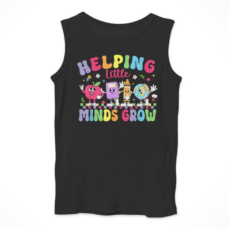 Helping Little Minds Grow Teacher Life Back To School Men Tank Top, funny design Helping Little Minds Grow Teacher Life Back To School Men Tank Top, funny design