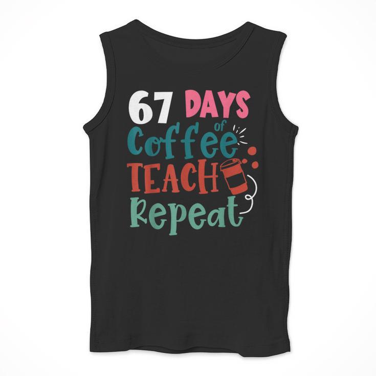 Humor Meme 67 Days Of School Coffee Lover Educator Teacher Men Tank Top, funny design