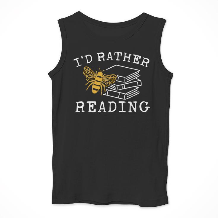 I'd Rather Bee Reading Teacher Librarian Book Lover Men Tank Top, funny design
