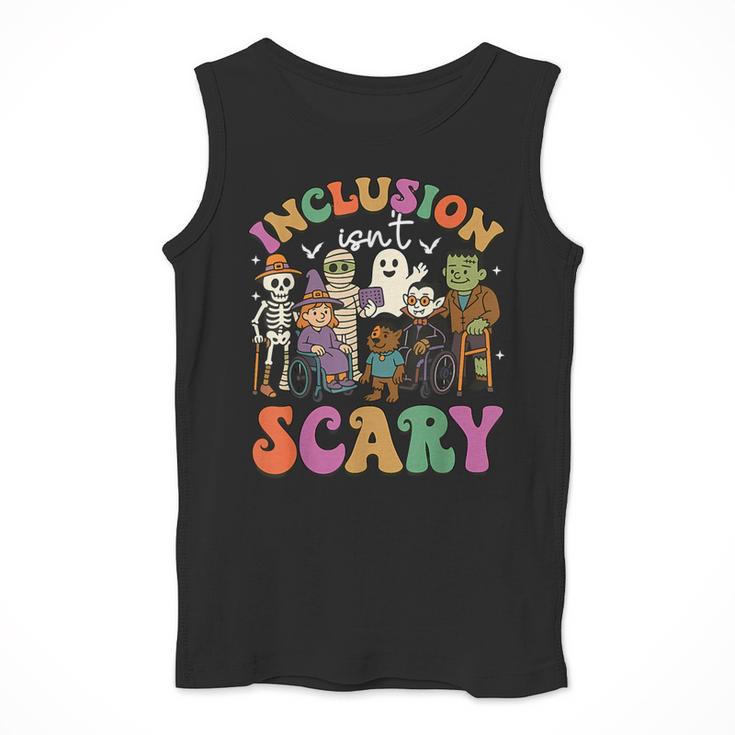 Inclusion Isn't Scary Ghost Mummy Halloween SLP Sped Teacher Men Tank Top, funny design