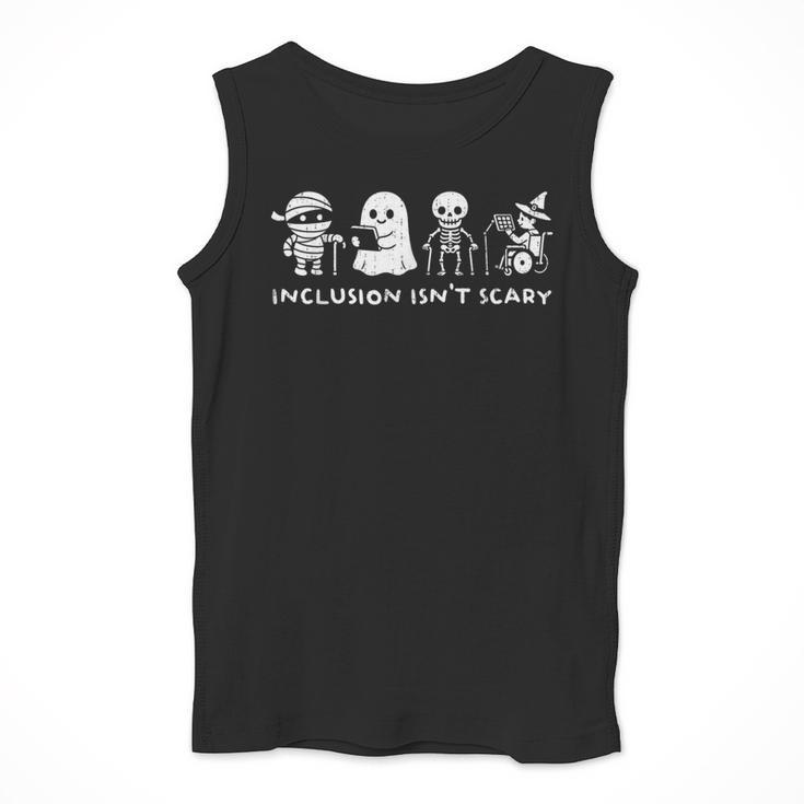 Inclusion Isn't Scary SLP Halloween Ghost Mummy Sped Teacher Men Tank Top, funny design Inclusion Isn't Scary SLP Halloween Ghost Mummy Sped Teacher Men Tank Top, funny design