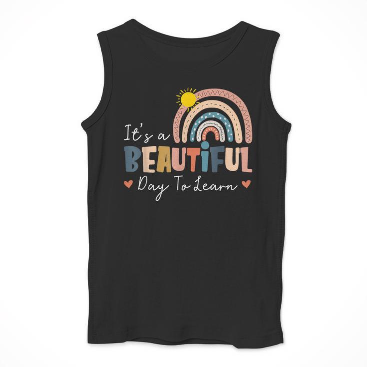 It's A Beautiful Day To Learn Cute Rainbow Boho Teacher Men Tank Top, funny design It's A Beautiful Day To Learn Cute Rainbow Boho Teacher Men Tank Top, funny design