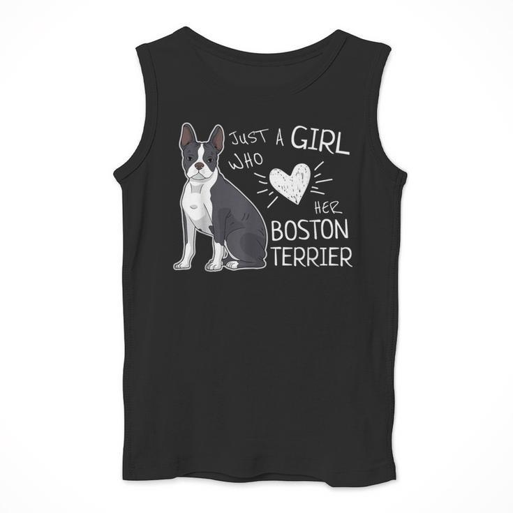 Just A Girl Who Loves Her Boston Terrier Puppy Love Men Tank Top, funny design