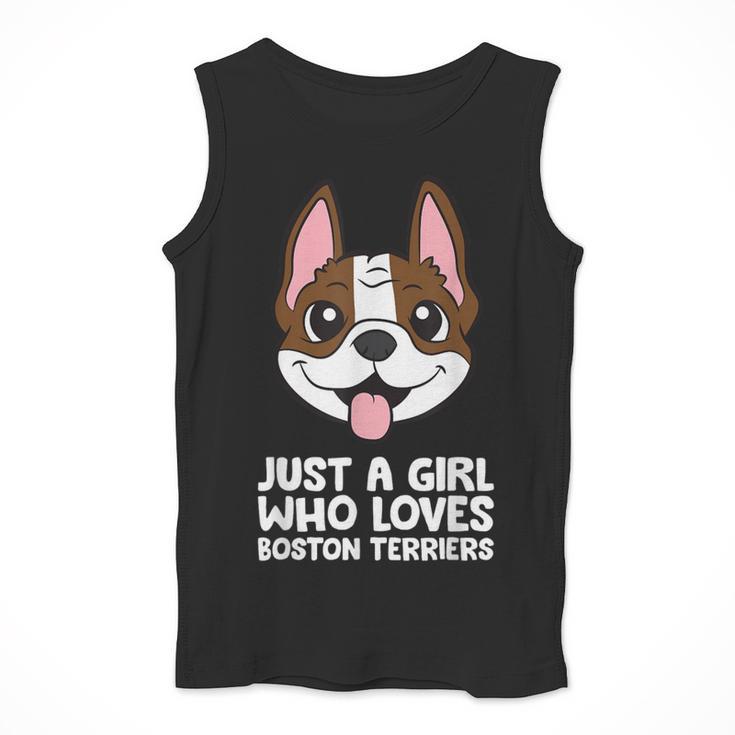 Just a Girl Who Loves Boston Terriers Men Tank Top, funny design