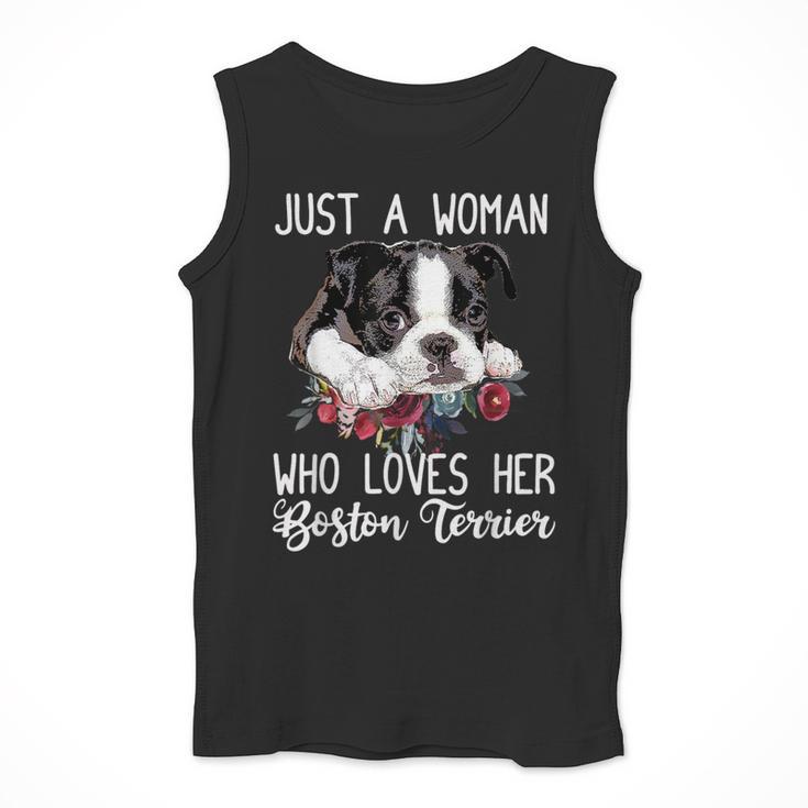 Just a Woman Who Loves Her Boston Terrier Cute Dog Mom Men Tank Top, Mom Gifts, Boston Terrier Mom Gifts, funny design