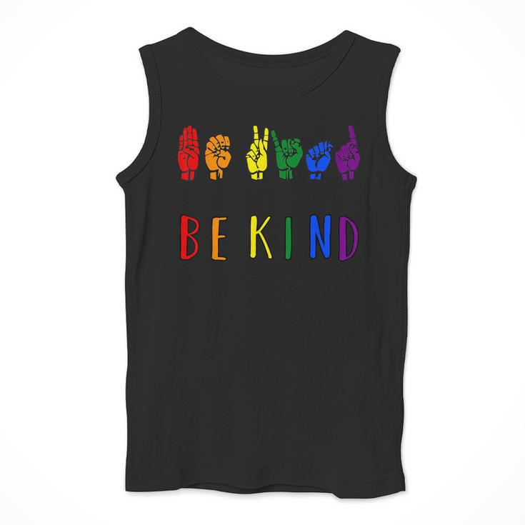 Be Kind Pride Sign Language Rainbow Teachers Interpreter ASL Men Tank Top, funny design