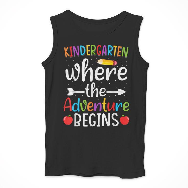 Kindergarten Where The Adventure Begins Shirt Children's Teacher Men Tank Top, funny design Kindergarten Where The Adventure Begins Shirt Children's Teacher Men Tank Top, funny design