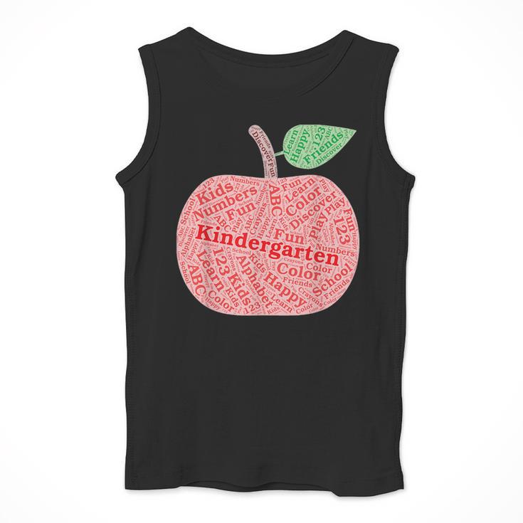 Kindergarten Apple Word Art For Teachers & Students Men Tank Top, funny design