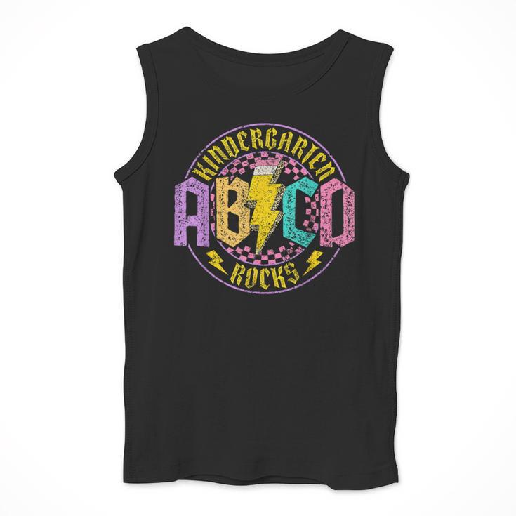 Kindergarten Rocks ABCD Back To School Rock Teacher Men Tank Top, funny design