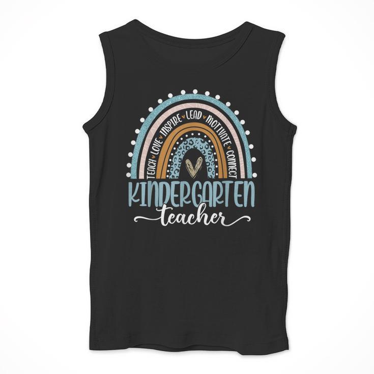Kindergarten Teacher Leopard Boho Rainbow Back To School Men Tank Top, funny design Kindergarten Teacher Leopard Boho Rainbow Back To School Men Tank Top, funny design