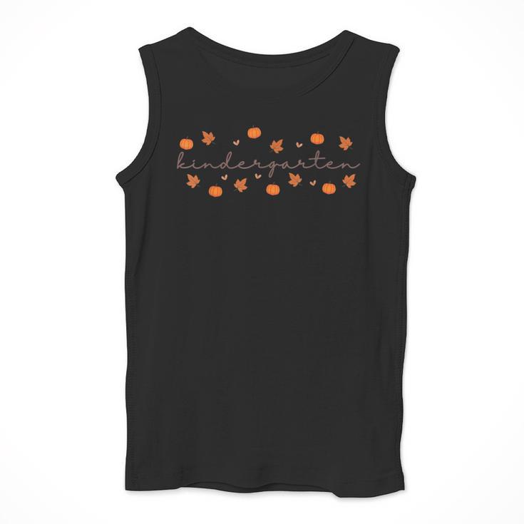 Kindergarten Teacher Pumpkin Autumn Leaves Kinder Team Fall Men Tank Top, funny design Kindergarten Teacher Pumpkin Autumn Leaves Kinder Team Fall Men Tank Top, funny design