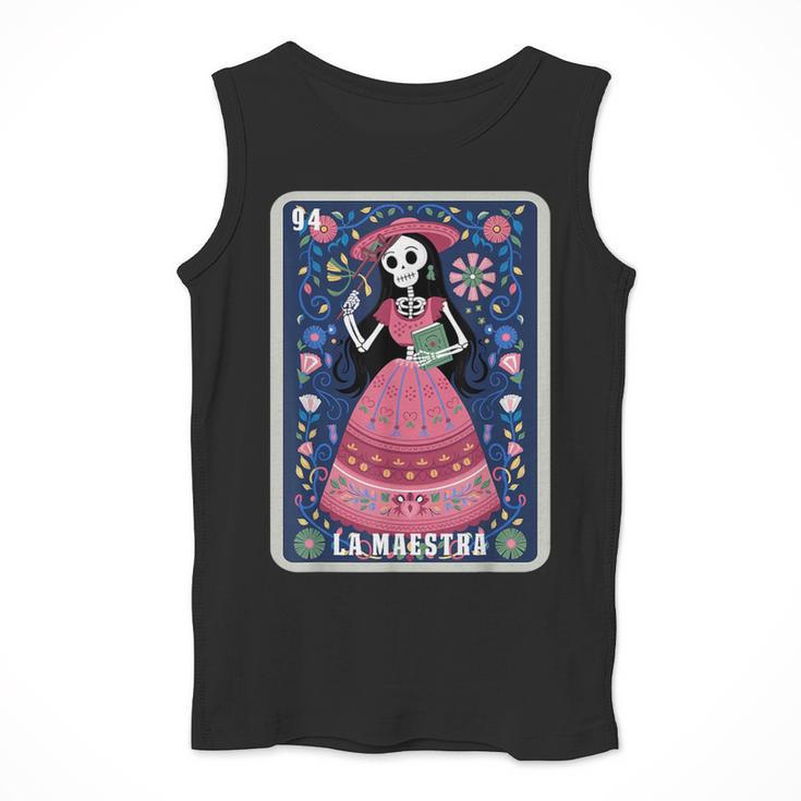 La Maestra Halloween Mexican Bingo Card Teacher Lottery Card Men Tank Top, funny design