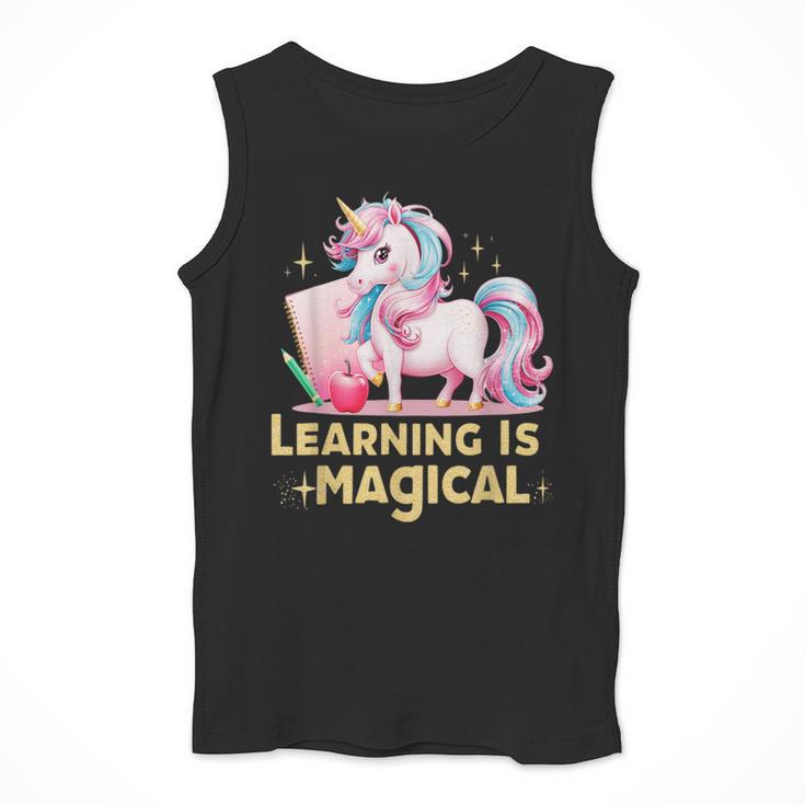 LEARNING IS MAGICAL TEACHER UNICORN BACK TO SCHOOL UNICORN Men Tank Top, funny design LEARNING IS MAGICAL TEACHER UNICORN BACK TO SCHOOL UNICORN Men Tank Top, funny design