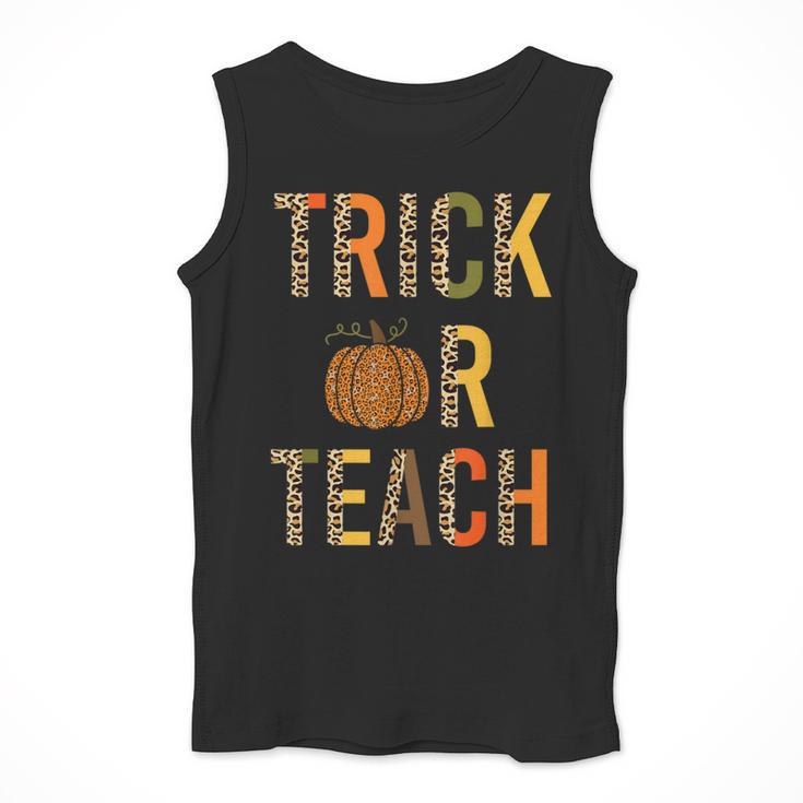 Leopard Trick Or Teach Halloween Teacher Costume Women Men Tank Top, funny design