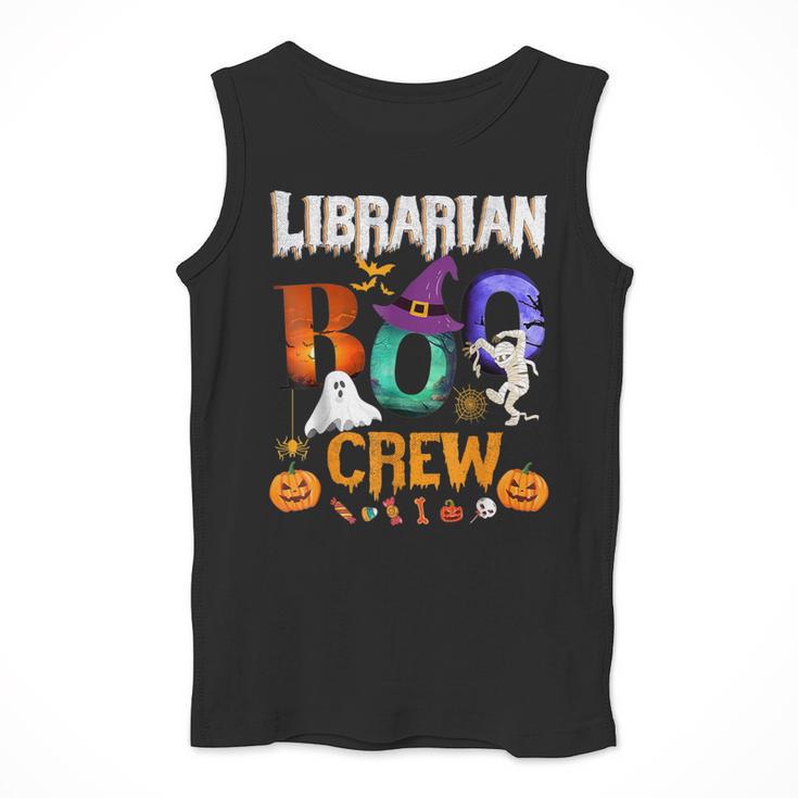 Librarian Boo Crew Teacher Student Halloween Costume Men Tank Top, funny design