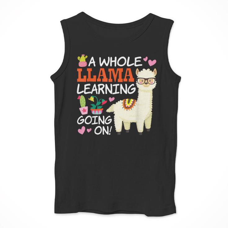 Llama Learning T Shirt Teachers Students Alpaca Lovers Men Tank Top, funny design