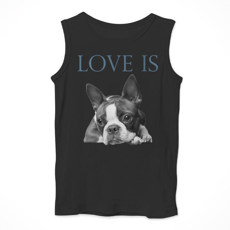 Love Is Boston Terrier Bostie Men Tank Top, funny design