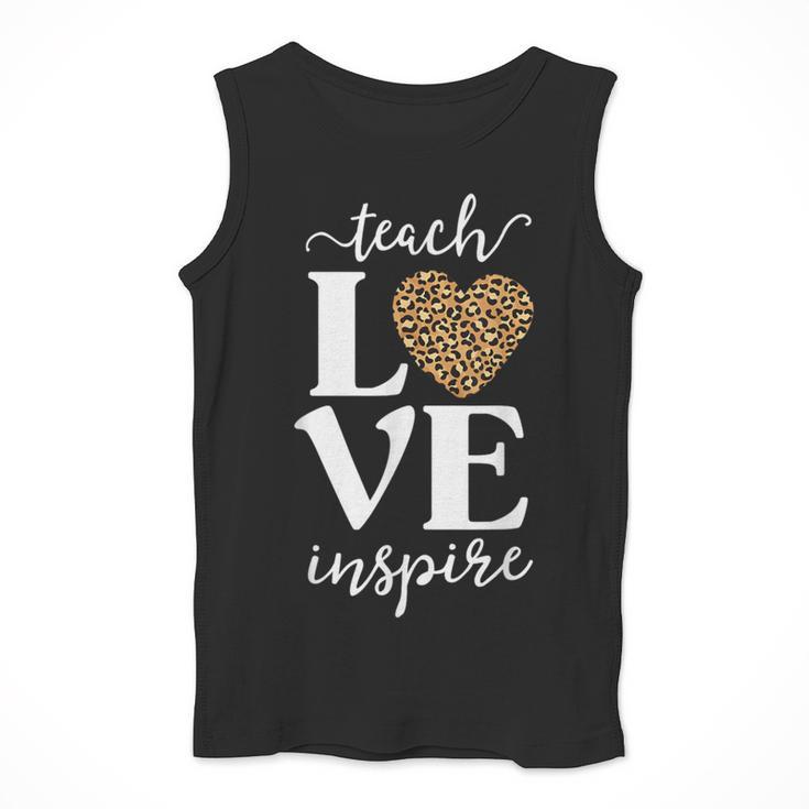 Love Leopard Print Teacher Cheetah School Inspire Teach Men Tank Top, funny design