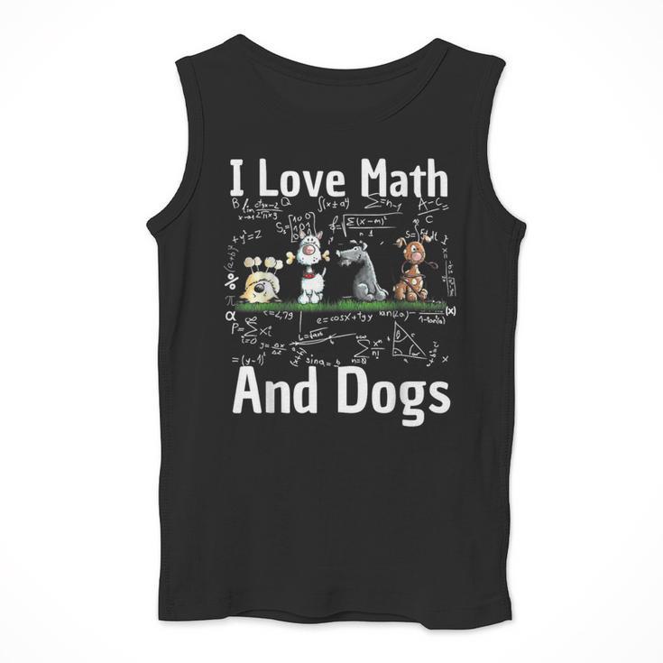I Love Maths And Dogs Puppy Dog Lover Teacher Student Men Tank Top, funny design