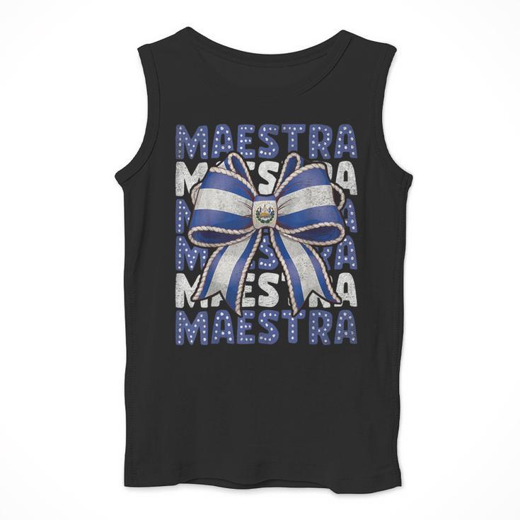 Maestra El Salvador Coquette Bow Hispanic Spanish Teacher Men Tank Top, funny design
