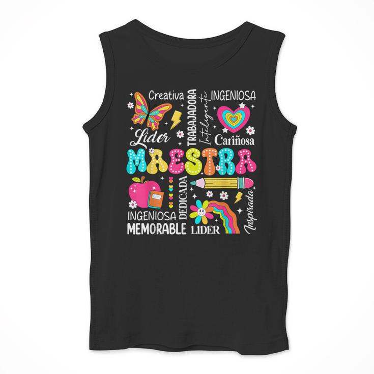 Maestra Spanish Teacher Back To School Maestra De Espanol Men Tank Top, funny design