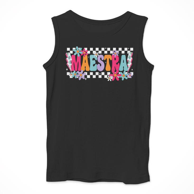 Maestra Teacher Spanish Back To School First Day Of School Men Tank Top, funny design