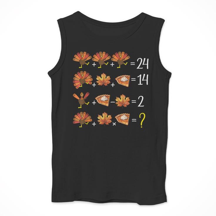 Math Number Thanksgiving Count Answer Pie Turkey Teacher Men Tank Top, funny design Math Number Thanksgiving Count Answer Pie Turkey Teacher Men Tank Top, funny design