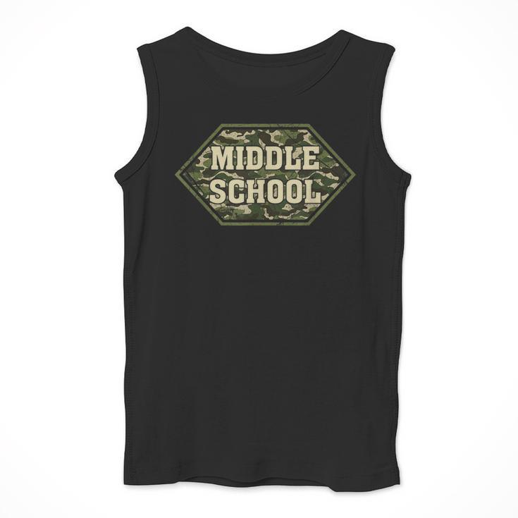 Middle School Camo Retro Back To School Teachers Men Tank Top, funny design Middle School Camo Retro Back To School Teachers Men Tank Top, funny design