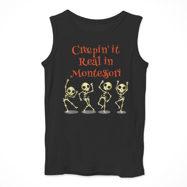 Montessori Creepin' It Real HALLOWEEN School Teacher Shirt Men Tank Top, funny design