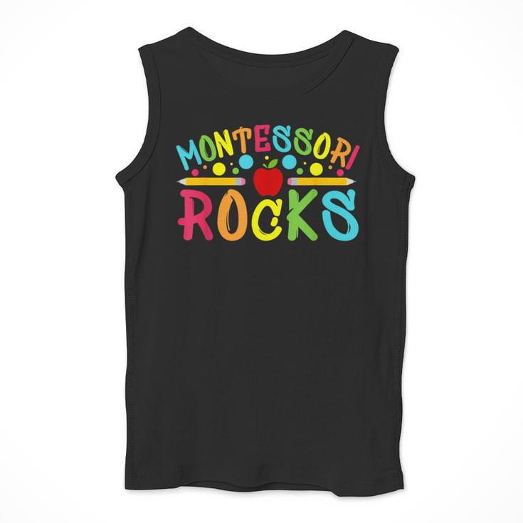 Montessori Rocks Montessori Teacher Back To School Men Tank Top, funny design Montessori Rocks Montessori Teacher Back To School Men Tank Top, funny design
