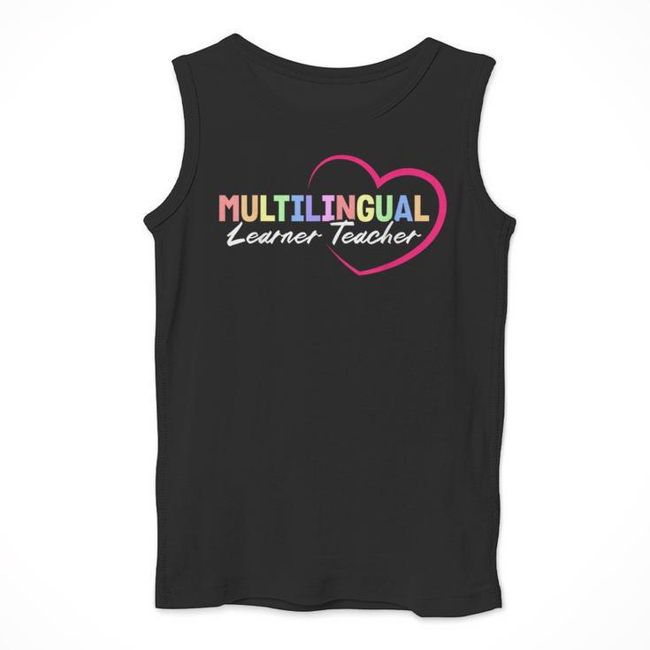 Multilingual Learner Teacher Heart Men Tank Top, funny design Multilingual Learner Teacher Heart Men Tank Top, funny design