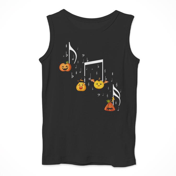Music Note Pumpkin Fall Music Teacher Halloween Costume Men Tank Top, funny design