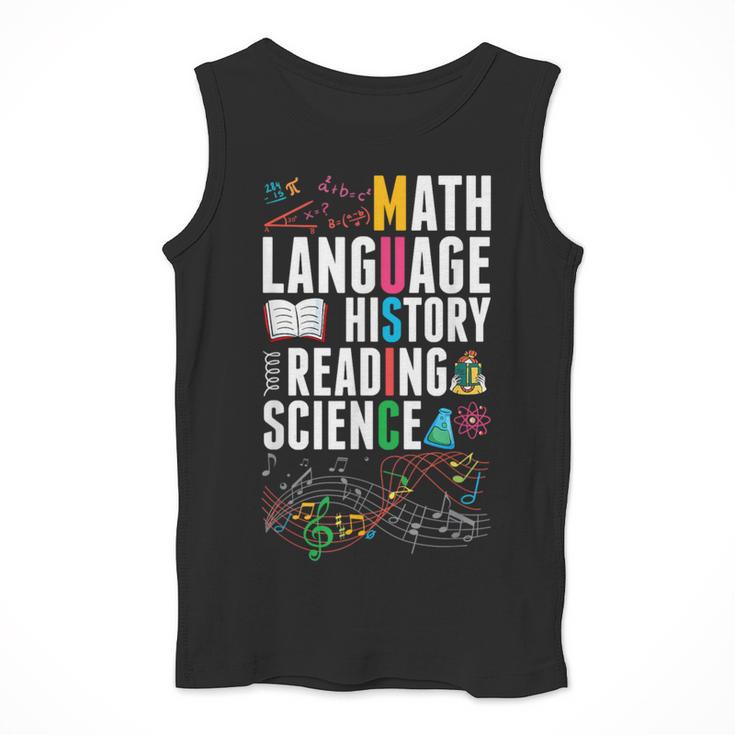 Music Teacher Music Math Language History Reading Science Men Tank Top, History Teacher Gifts, Science Teacher Gifts, funny design Music Teacher Music Math Language History Reading Science Men Tank Top, History Teacher Gifts, Science Teacher Gifts, funny design