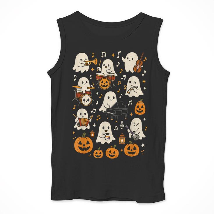 Music Teacher Orchestra Shirt Spooky Halloween Ghost Band Men Tank Top, funny design Music Teacher Orchestra Shirt Spooky Halloween Ghost Band Men Tank Top, funny design