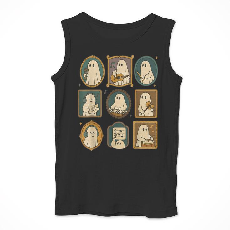 Music Teacher Orchestra Spooky Halloween Ghost Band Men Tank Top, funny design