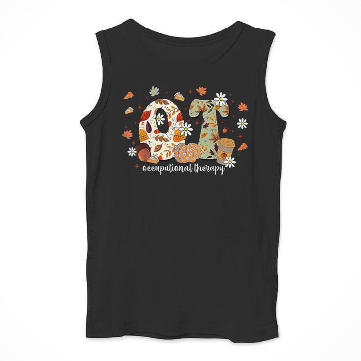 Occupational Therapy Fall Autumn Pumpkin Flower OTA Teacher Men Tank Top, funny design Occupational Therapy Fall Autumn Pumpkin Flower OTA Teacher Men Tank Top, funny design