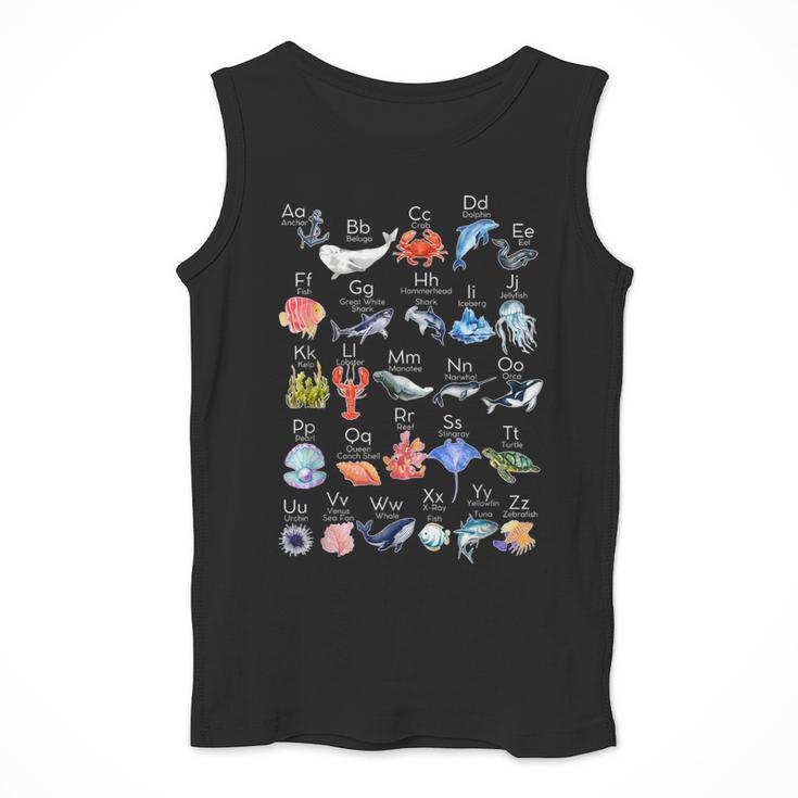 Ocean Animals Alphabet Cute Sea Life ABC Marine Kids Teacher Men Tank Top, funny design Ocean Animals Alphabet Cute Sea Life ABC Marine Kids Teacher Men Tank Top, funny design