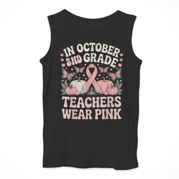 In October 2nd Grade Teachers Wear Pink Ribbon Breast Cancer Men Tank Top, funny design In October 2nd Grade Teachers Wear Pink Ribbon Breast Cancer Men Tank Top, funny design