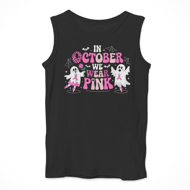 In October We Wear Pink Ballet Ghost Teacher Breast Cancer Men Tank Top, funny design