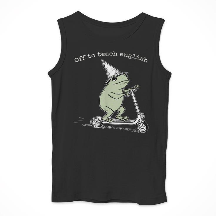 Off To Teach English Scooter Frog ESL Teacher Literature Men Tank Top, Esl Teacher Gifts, English Teacher Gifts, funny design Off To Teach English Scooter Frog ESL Teacher Literature Men Tank Top, Esl Teacher Gifts, English Teacher Gifts, funny design