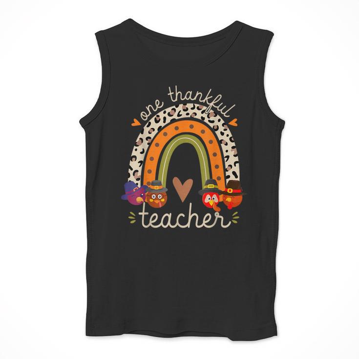 One Thankful Teacher Thanksgiving Turkey Rainbow Fall Men Tank Top, funny design One Thankful Teacher Thanksgiving Turkey Rainbow Fall Men Tank Top, funny design