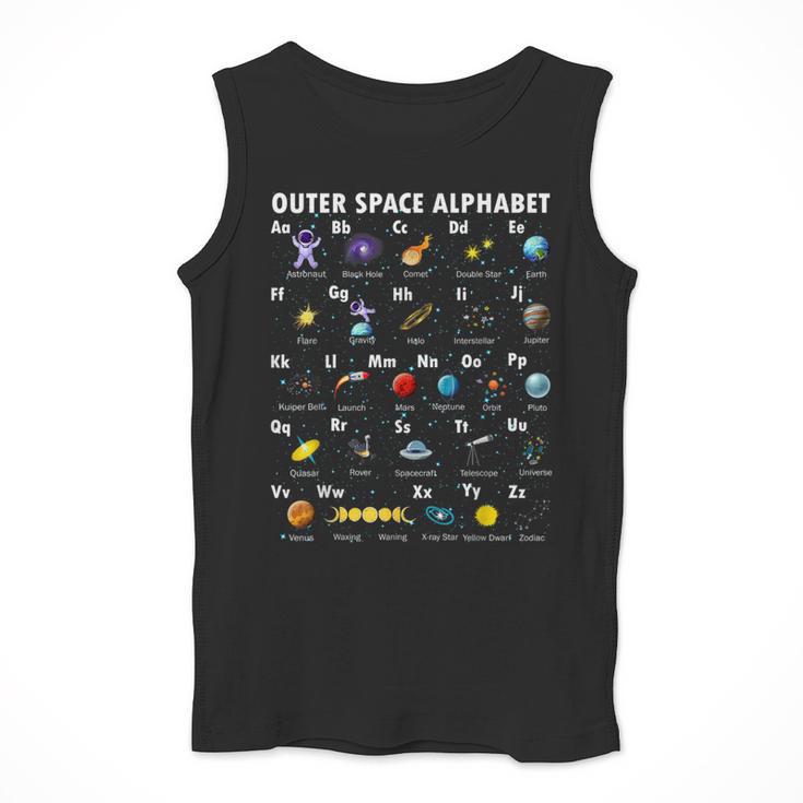 Outer Space Alphabet Kindergarten Teachers 1st Day Of School Men Tank Top, funny design Outer Space Alphabet Kindergarten Teachers 1st Day Of School Men Tank Top, funny design