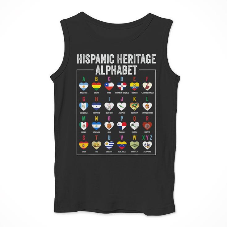 Hispanic Flags Alphabet Hearts Latin Heritage For Teacher Men Tank Top, funny design Hispanic Flags Alphabet Hearts Latin Heritage For Teacher Men Tank Top, funny design