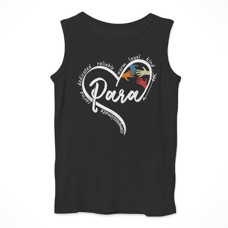 Para Heart Paraprofessional Teacher Paraeducator Men Tank Top, funny design