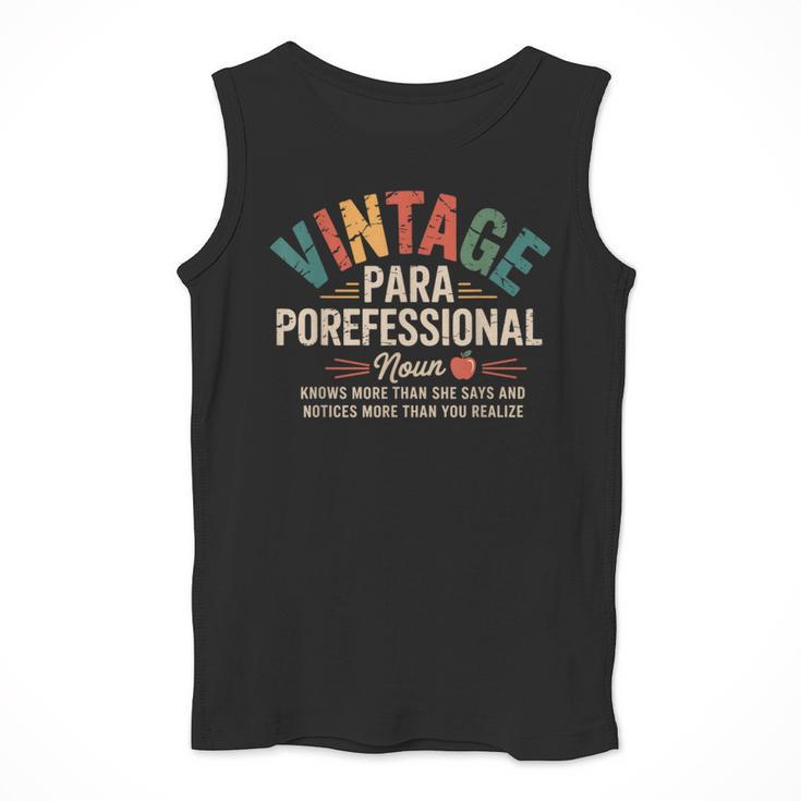 Paraprofessional Vintage Para Teacher 60s 70s 80s Men Tank Top, funny design Paraprofessional Vintage Para Teacher 60s 70s 80s Men Tank Top, funny design