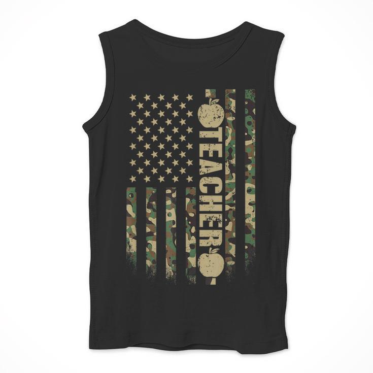 Patriotic Teacher American Flag Camouflage 4th Of July Camo Men Tank Top, funny design