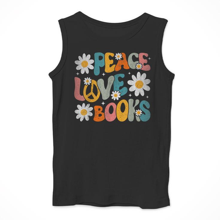 Peace Love Books Bookworm Librarian Reading Teacher Groovy Men Tank Top, Groovy Teacher Gifts, funny design Peace Love Books Bookworm Librarian Reading Teacher Groovy Men Tank Top, Groovy Teacher Gifts, funny design