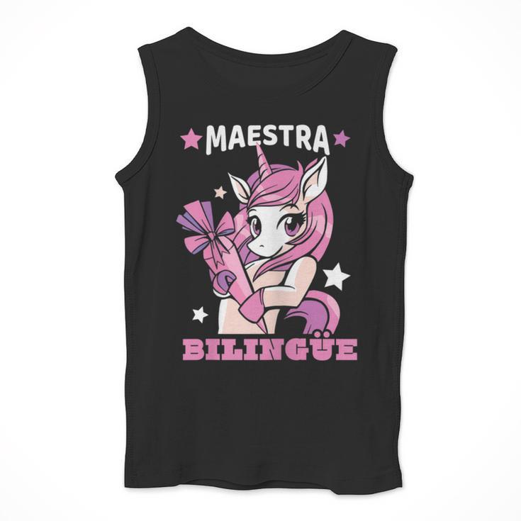 Pink Unicorn Spanish Teacher Regalos Para Bilingue Teacher Men Tank Top, funny design Pink Unicorn Spanish Teacher Regalos Para Bilingue Teacher Men Tank Top, funny design