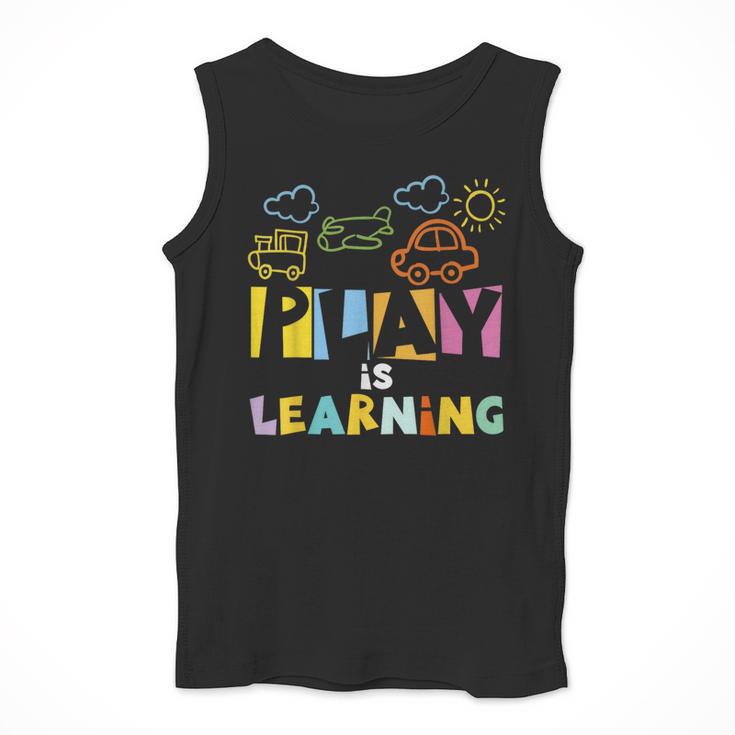 Play Is Learning Design T Designs For Teachers Preschool Men Tank Top, funny design